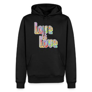 Love Is Love Gay Pansexuell Bi LGBTQ LGBT Geschenk - Männer Premium Bio Hoodie - Schwarz - Vorne - Nico (187cm)