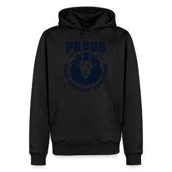 Proud Knee Surgery Survivor Gift - Men’s Premium Organic Hoodie - black - Front - Nico (187cm)