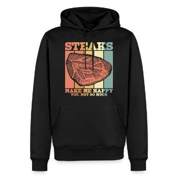 Viandes - Sweat à capuche Premium bio Homme - noir - Devant - Nico (187cm)