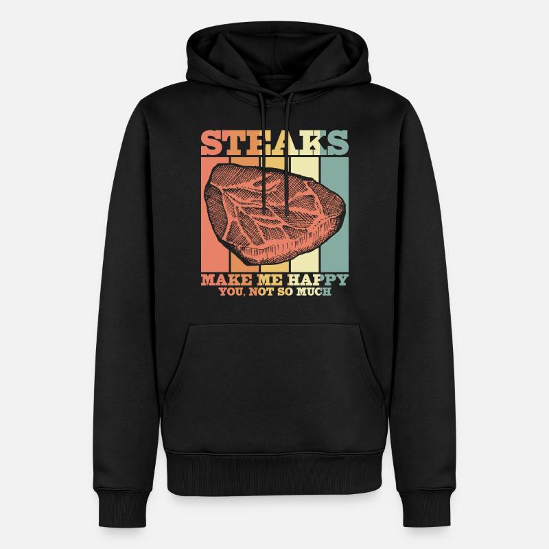 Fleisch - Männer Premium Bio Hoodie - Schwarz