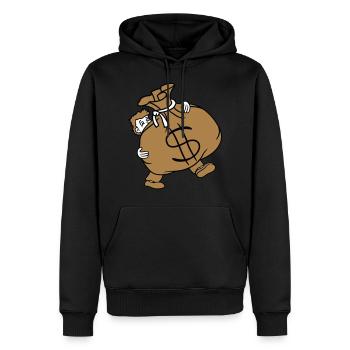 tragen schwer dollar symbol zeichen geld reich gel - Männer Premium Bio Hoodie - Schwarz - Vorne - Nico (187cm)