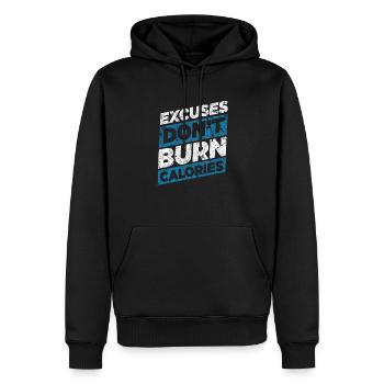 Fitness - Sweat à capuche Premium bio Homme - noir - Devant - Nico (187cm)