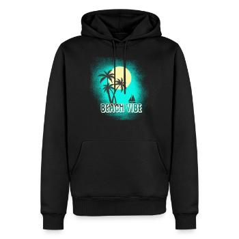 Strand - Männer Premium Bio Hoodie - Schwarz - Vorne - Nico (187cm)