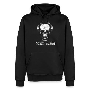Musik - Männer Premium Bio Hoodie - Schwarz - Vorne - Nico (187cm)