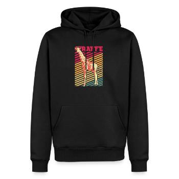 Safari - Männer Premium Bio Hoodie - Schwarz - Vorne - Nico (187cm)