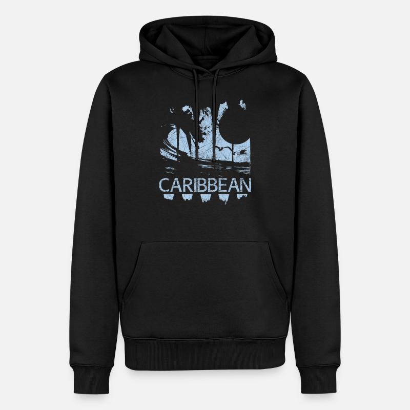 Karibik Karibisch Urlaub Geschenkidee - Männer Premium Bio Hoodie - Schwarz