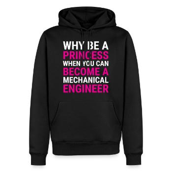 Funny Mechanical Engineer Women Princess T-shirt - Men’s Premium Organic Hoodie - black - Front - Nico (187cm)