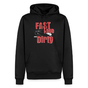 Car engine gift idea - Men’s Premium Organic Hoodie - black - Front - Nico (187cm)