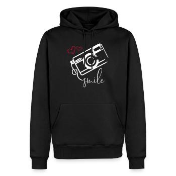 Fotograf - Männer Premium Bio Hoodie - Schwarz - Vorne - Nico (187cm)