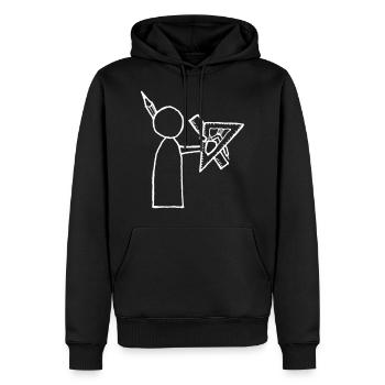 Male technical draftsman - Men’s Premium Organic Hoodie - black - Front - Nico (187cm)