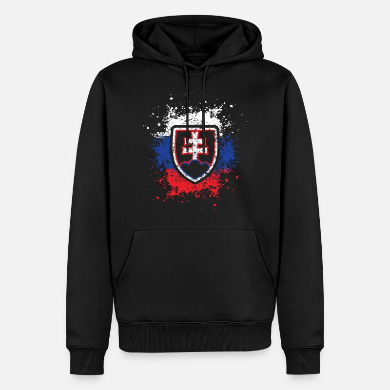 Slovénie UE - Sweat à capuche Premium bio Homme - noir