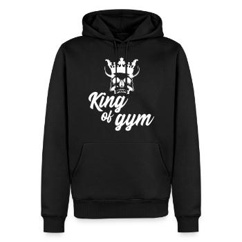 King of gym König der Fitness - Männer Premium Bio Hoodie - Schwarz - Vorne - Nico (187cm)