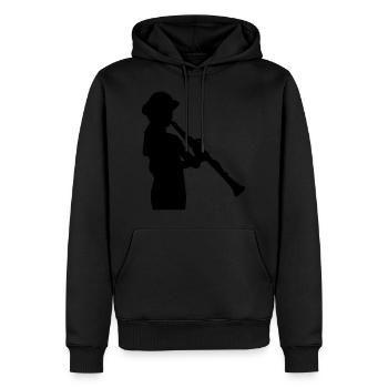 musique clarinette instrument - Sweat à capuche Premium bio Homme - noir - Devant - Nico (187cm)