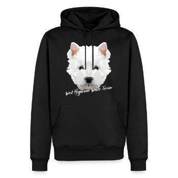 West Highland White Terrier Low Poly Gift - Sweat à capuche Premium bio Homme - noir - Devant - Nico (187cm)