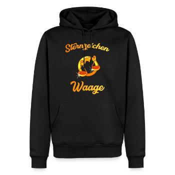Sternzeichen Waage - Männer Premium Bio Hoodie - Schwarz - Vorne - Nico (187cm)