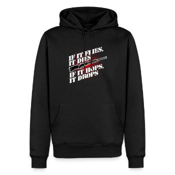 chasse - Sweat à capuche Premium bio Homme - noir - Devant - Nico (187cm)