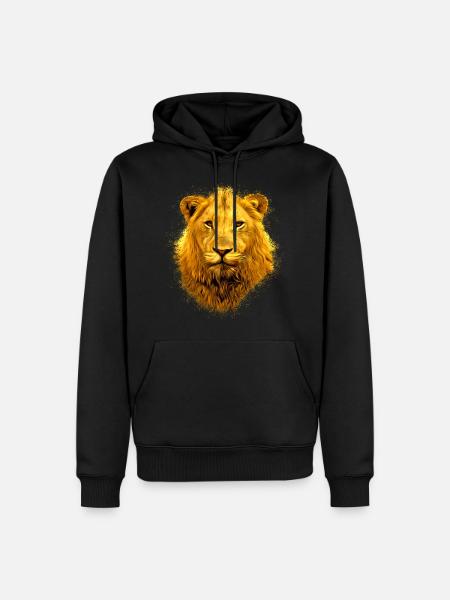 Lion lion head - Men’s Premium Organic Hoodie - black