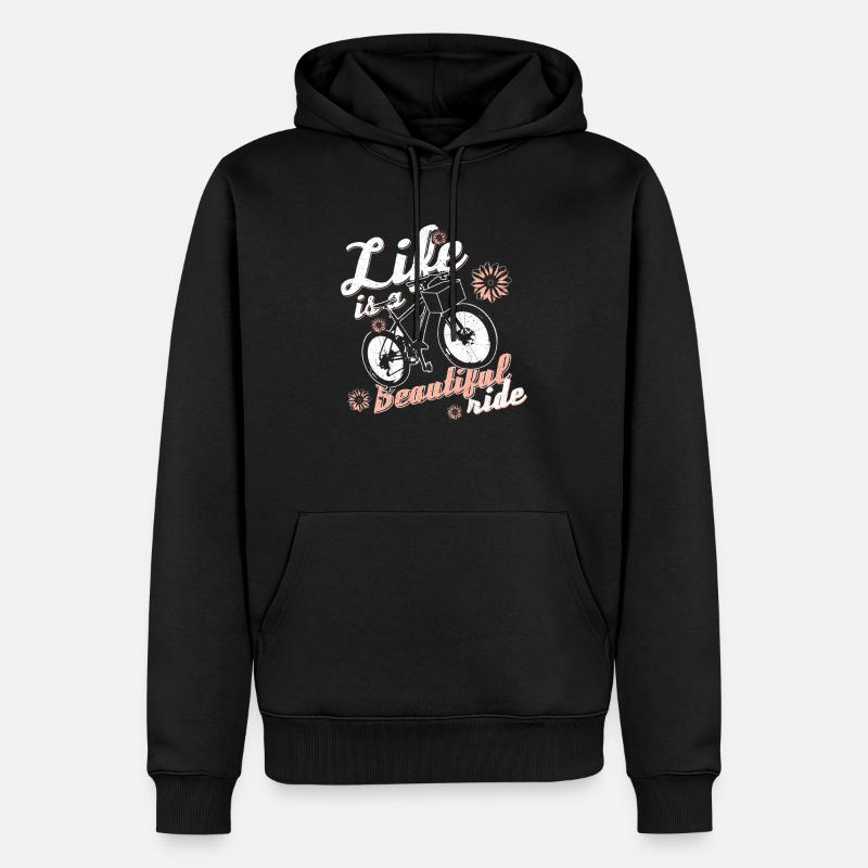 Fleurs de bicyclette - Sweat à capuche Premium bio Homme - noir