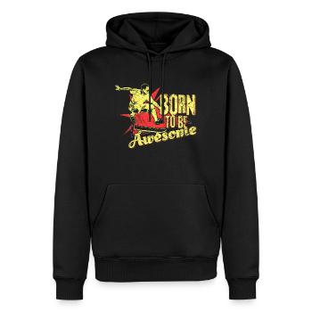 Skateboard - Männer Premium Bio Hoodie - Schwarz - Vorne - Nico (187cm)