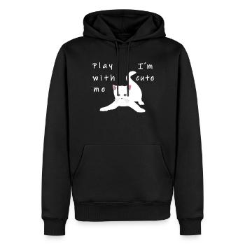 Cat playing cute kitten Kitty meow kitten - Men’s Premium Organic Hoodie - black - Front - Nico (187cm)