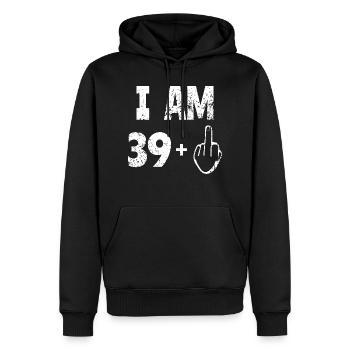 Ich Bin 39 - Geburtstag,Lustig,Geschenk - Männer Premium Bio Hoodie - Schwarz - Vorne - Nico (187cm)