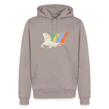 Animal de compagnie Retro - Sweat à capuche Premium bio Homme - taupe - Devant - Nico (187cm)