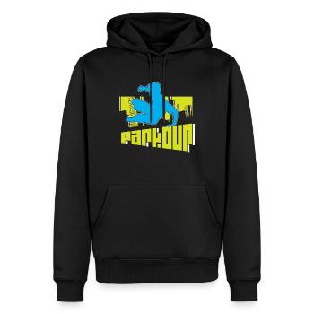 Parkour - Männer Premium Bio Hoodie - Schwarz - Vorne - Nico (187cm)