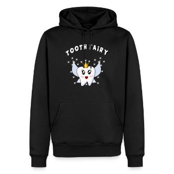 tee-shirt dentaire fée dentaire dentiste infirmière dentaire - Sweat à capuche Premium bio Homme - noir - Devant - Nico (187cm)