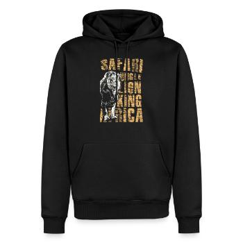 Lion Safari Gift - Sweat à capuche Premium bio Homme - noir - Devant - Nico (187cm)