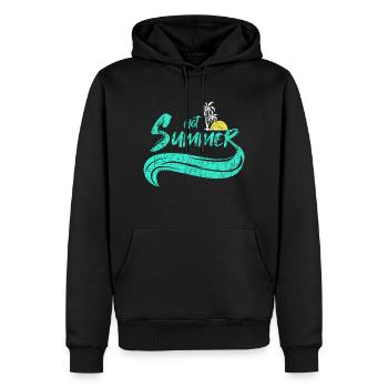 Strand - Männer Premium Bio Hoodie - Schwarz - Vorne - Nico (187cm)