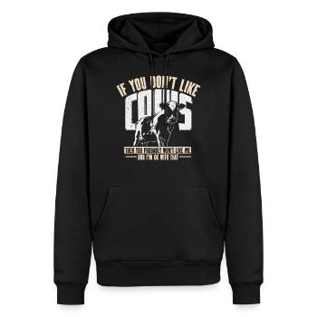 Kuh Spruch Geschenk - Männer Premium Bio Hoodie - Schwarz - Vorne - Nico (187cm)