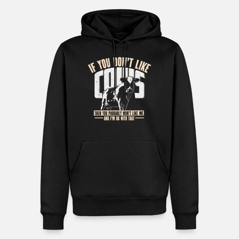 Kuh Spruch Geschenk - Männer Premium Bio Hoodie - Schwarz