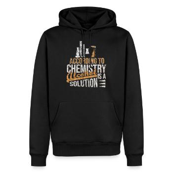 Cadeau de chimie alcool - Sweat à capuche Premium bio Homme - noir - Devant - Nico (187cm)