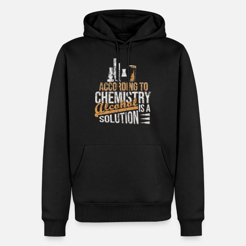 Cadeau de chimie alcool - Sweat à capuche Premium bio Homme - noir
