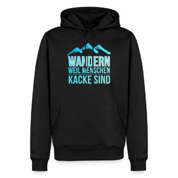 Go hiking Hiking boots Hiking Gift - Men’s Premium Organic Hoodie - black - Front - Nico (187cm)
