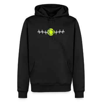 Tennis Heartbeat Shirt Tennis T-Shirt for Players - Sweat à capuche Premium bio Homme - noir - Devant - Nico (187cm)
