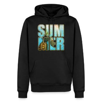 Summer - Männer Premium Bio Hoodie - Schwarz - Vorne - Nico (187cm)