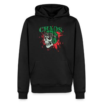 Totenkopf - Männer Premium Bio Hoodie - Schwarz - Vorne - Nico (187cm)