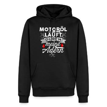 Mechanic funny saying Engine Oil Gift - Men’s Premium Organic Hoodie - black - Front - Nico (187cm)
