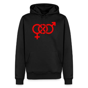 Bisexuell - Männer Premium Bio Hoodie - Schwarz - Vorne - Nico (187cm)