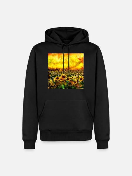 abstract sunflowers wsstd - Men’s Premium Organic Hoodie - black