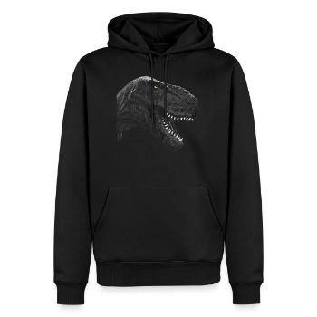 T Rex - Sweat à capuche Premium bio Homme - noir - Devant - Nico (187cm)