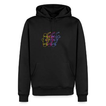 Skateboard - Männer Premium Bio Hoodie - Schwarz - Vorne - Nico (187cm)
