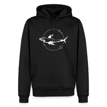 Hai Haie Meer Fisch Tier Geschenk Ozean Raubtier - Männer Premium Bio Hoodie - Schwarz - Vorne - Nico (187cm)