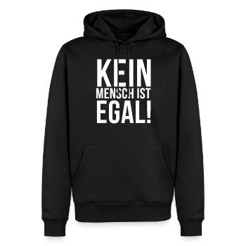 Antifa T-Shirt links gegen rechts Geschenkidee - Männer Premium Bio Hoodie - Schwarz - Vorne - Nico (187cm)