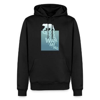 Protection du climat Ours polaire Ours polaire réchauffement planétaire nature - Sweat à capuche Premium bio Homme - noir - Devant - Nico (187cm)