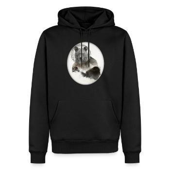 Ours ours poly art - Sweat à capuche Premium bio Homme - noir - Devant - Nico (187cm)