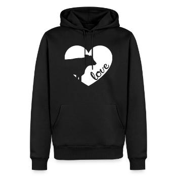 Vache vaches amour coeur cadeau fermier agriculture - Sweat à capuche Premium bio Homme - noir - Devant - Nico (187cm)