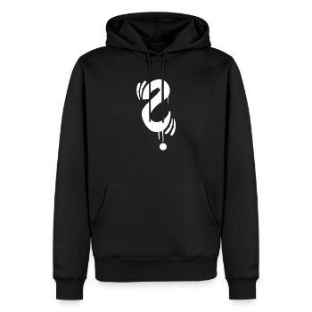Graffiti question mark - Men’s Premium Organic Hoodie - black - Front - Nico (187cm)