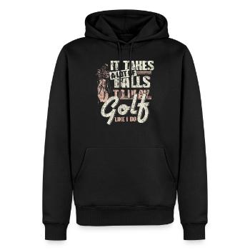 Golf Golfer Sport Geschenkidee - Männer Premium Bio Hoodie - Schwarz - Vorne - Nico (187cm)